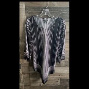 Alfani Opulent Graphic Asymmetrical-Hem Top